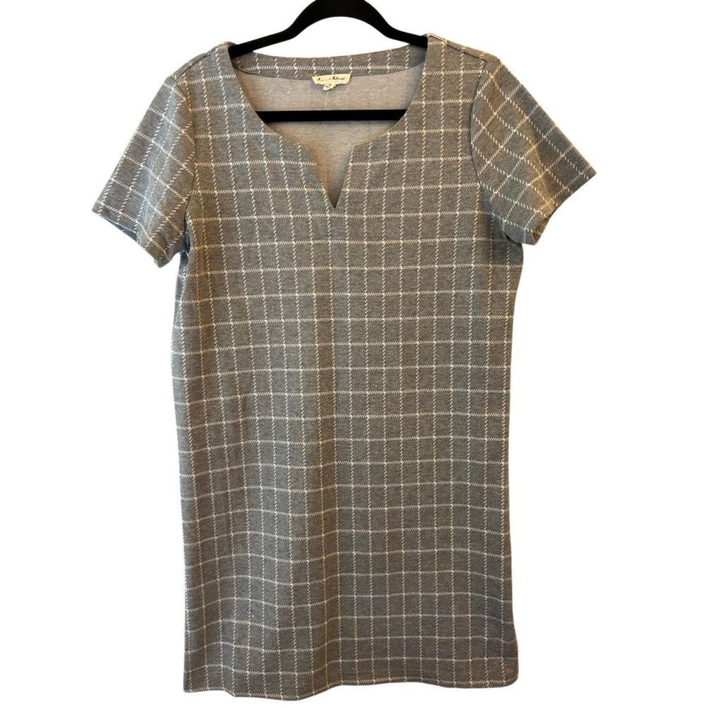 Jane and Delancey preppy plaid shift dress size M academia work career stretchy